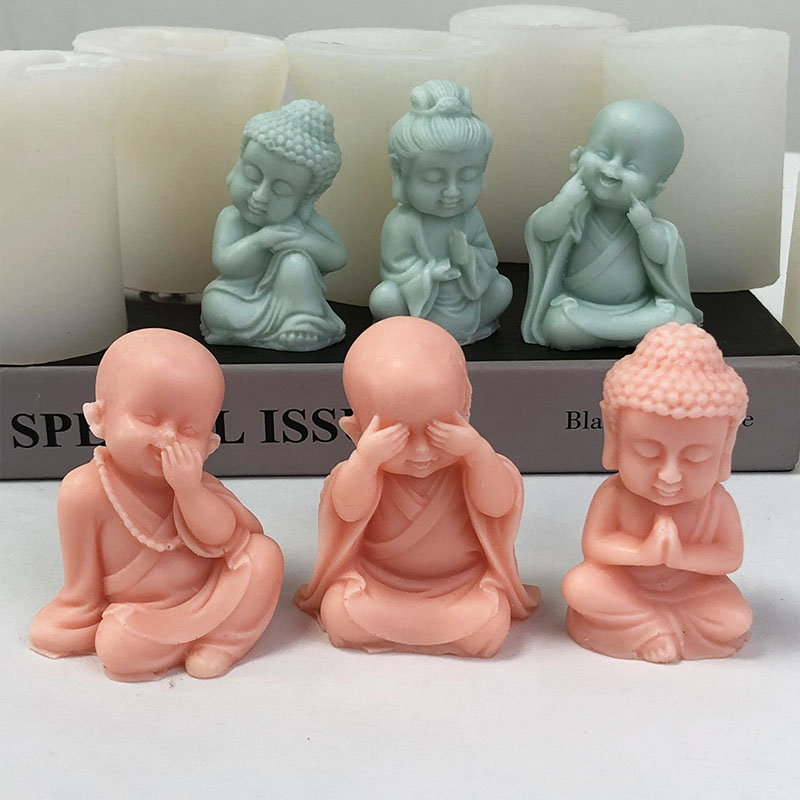 Art Craft Show - 3D Little Monk Candle Silicone Mold