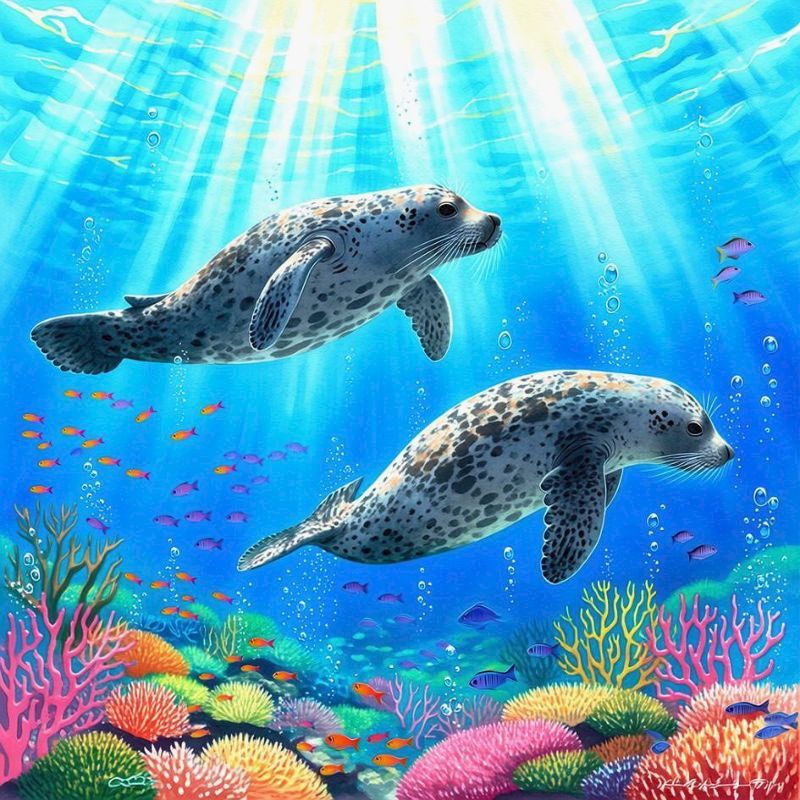 Art Craft Lion - Sea Lion 5d Diamond Painting Handmade