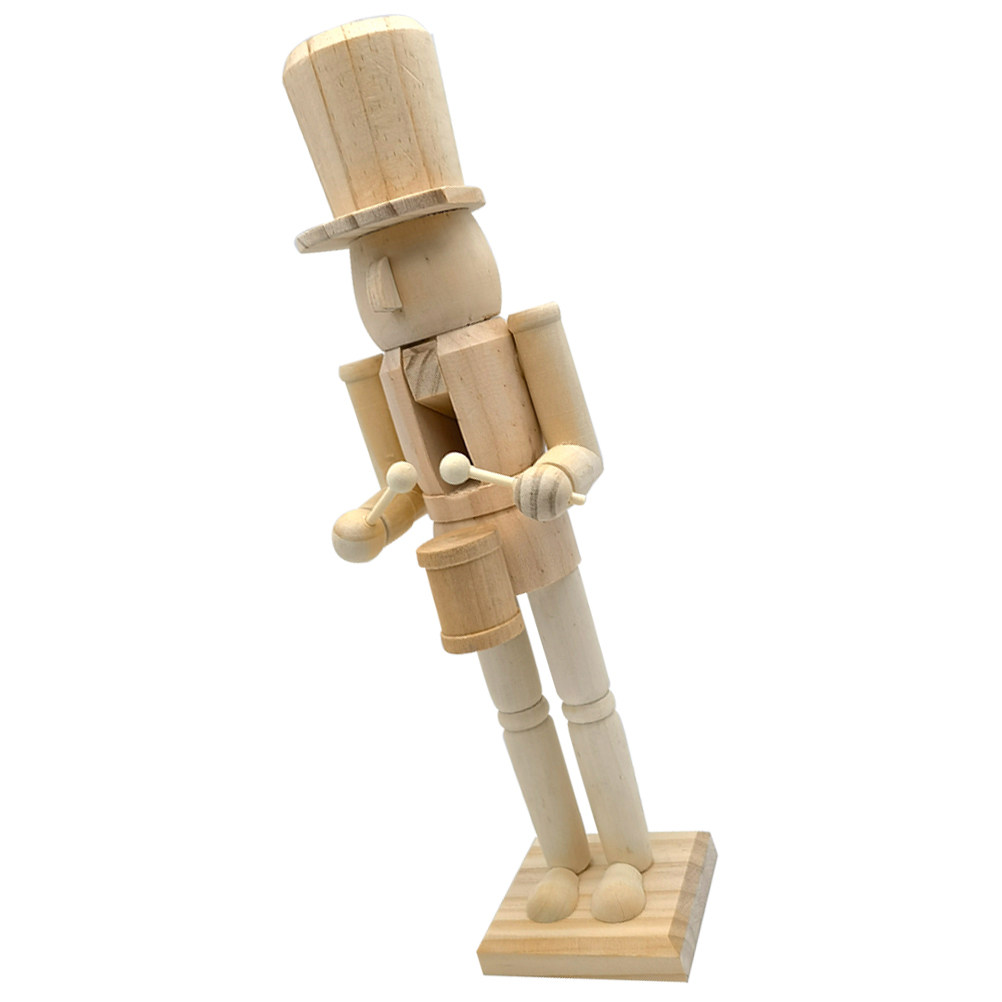 Art And Craft For Xmas - DIY Nutcracker Ornament Unpainted Wood Soldier