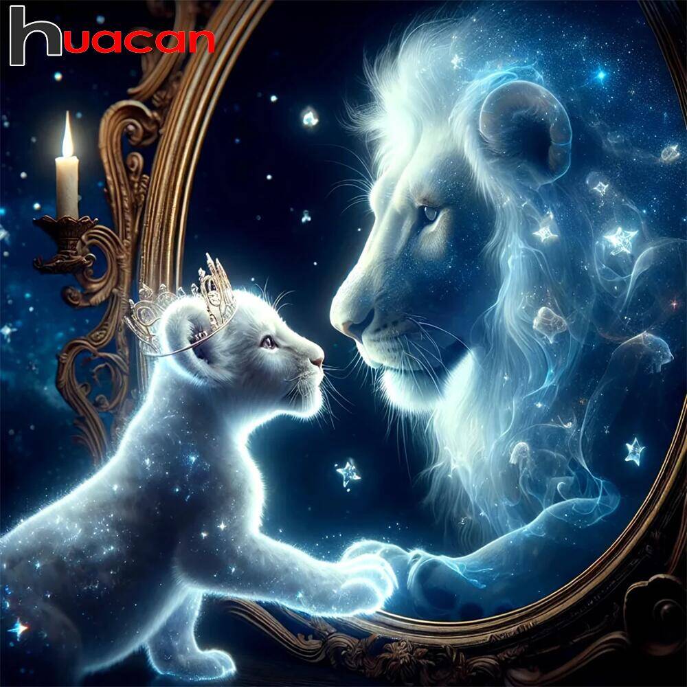 Art Craft Lion - Huacan Diamond Painting Art Craft Leopard