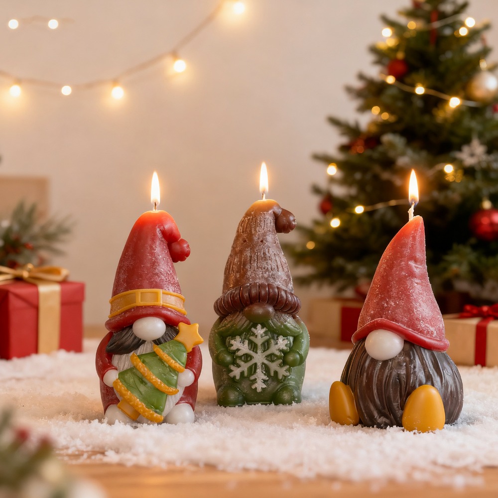 Art And Craft For Xmas - Christmas Dwarfs Silicone Candle Molds DIY