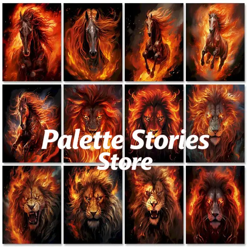 Art Craft Lion - 1PC frameless Paint By Numbers Lion