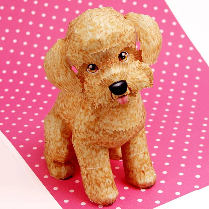 Art Craft Cardboard - Toy Poodle Dog Folding Origami Art