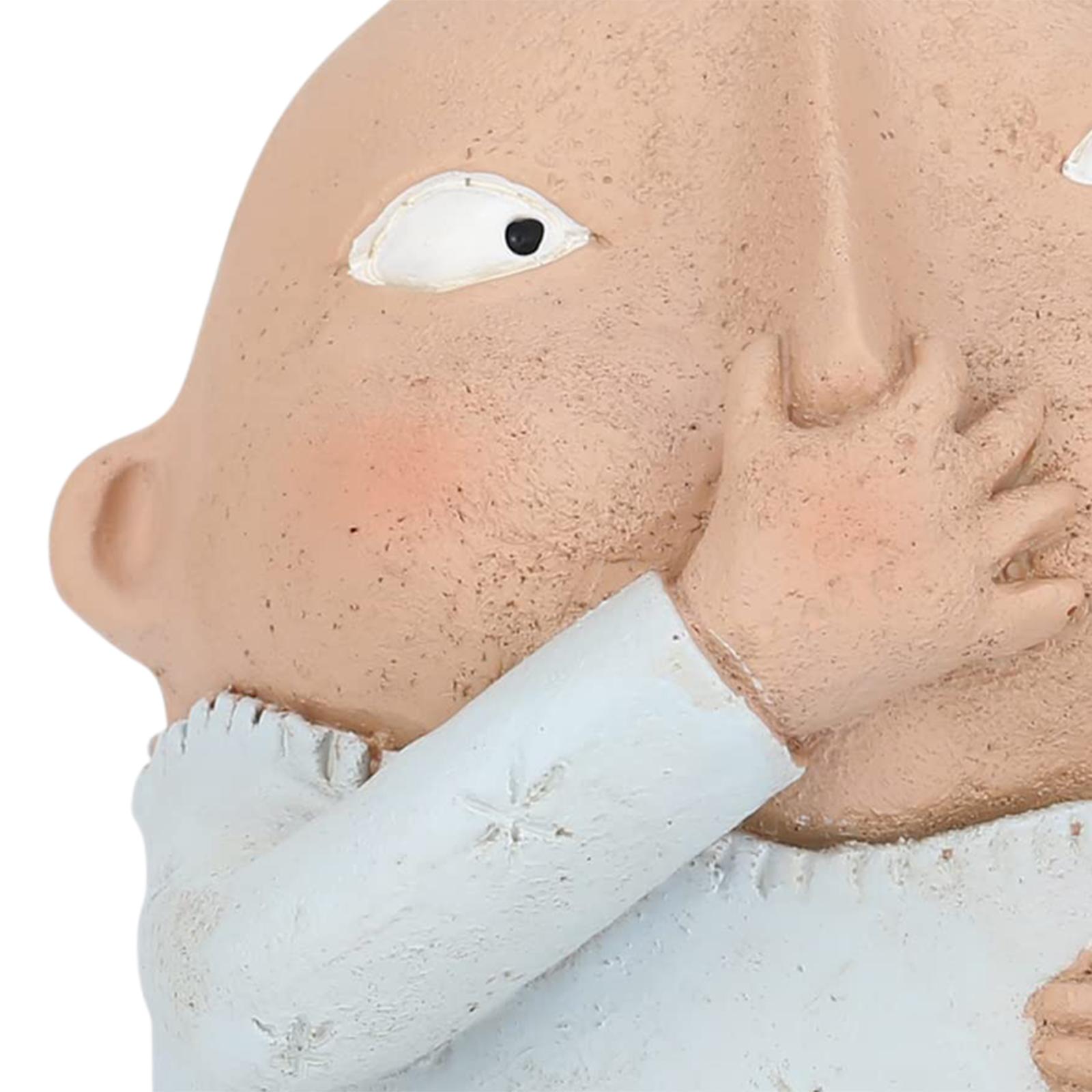 Unique Art Craft - Humorous Holding Nose Bathroom Statue Resin