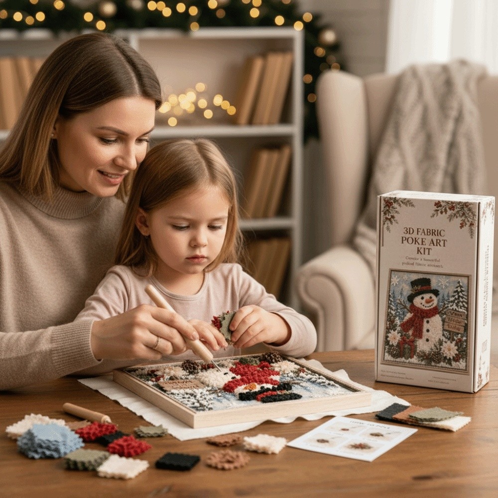 Art And Craft For Xmas - No Sewing Christmas Poke Art Easy