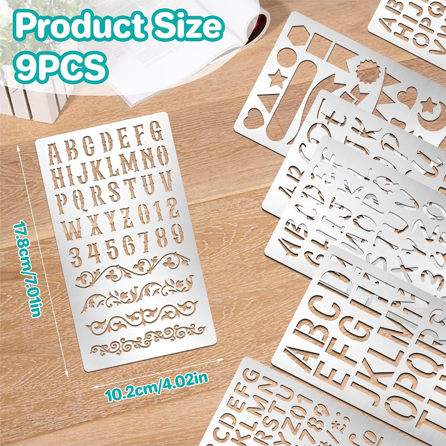 9Pcs Metal Letter Number Stenc - Art Craft Letter A ulasan dan harga
