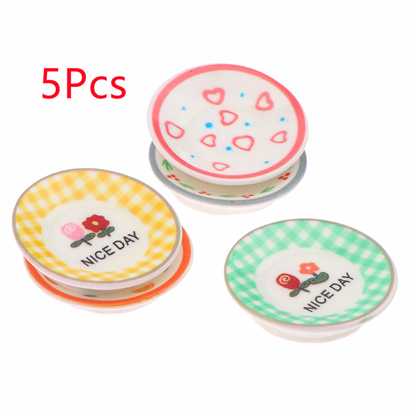 5Pcs 1/12 Dollhouse Mini Plate - Art Craft House ulasan dan harga