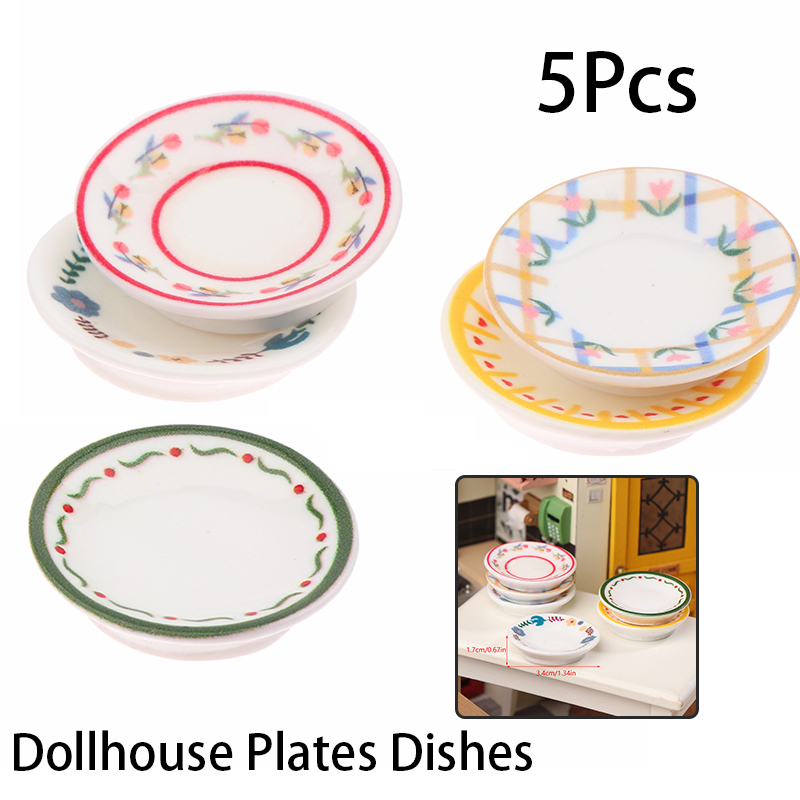 5Pcs 1/12 Dollhouse Mini Plate - Art Craft House ulasan dan harga