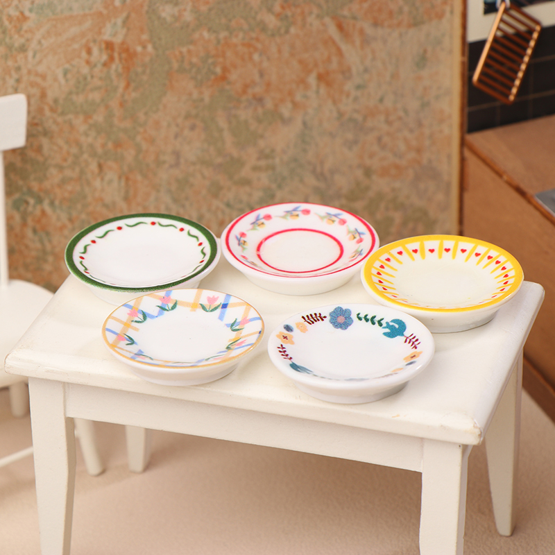 5Pcs 1/12 Dollhouse Mini Plate - Art Craft House ulasan dan harga
