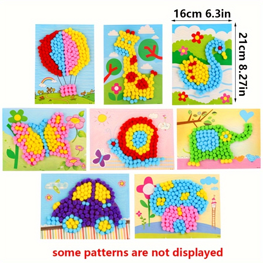 2pcs 16x21cm Colorful Pom-Pom  - Unique Art Craft ulasan dan harga