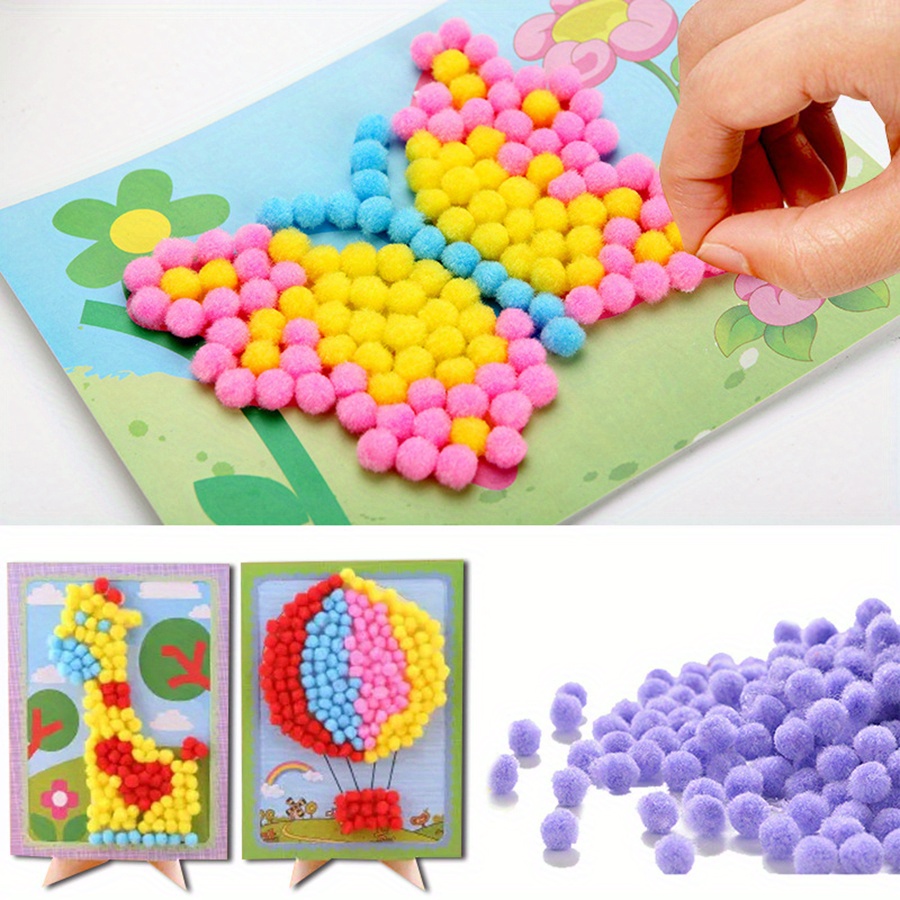 2pcs 16x21cm Colorful Pom-Pom  - Unique Art Craft ulasan dan harga