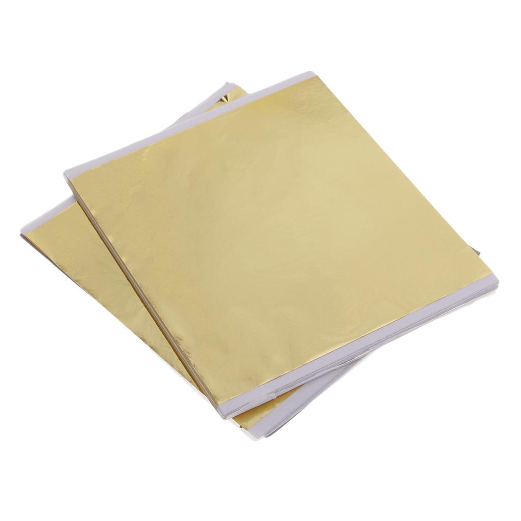 100x 14cm Gold Leaf Sheets Gil - Art Craft With Paper ulasan dan harga