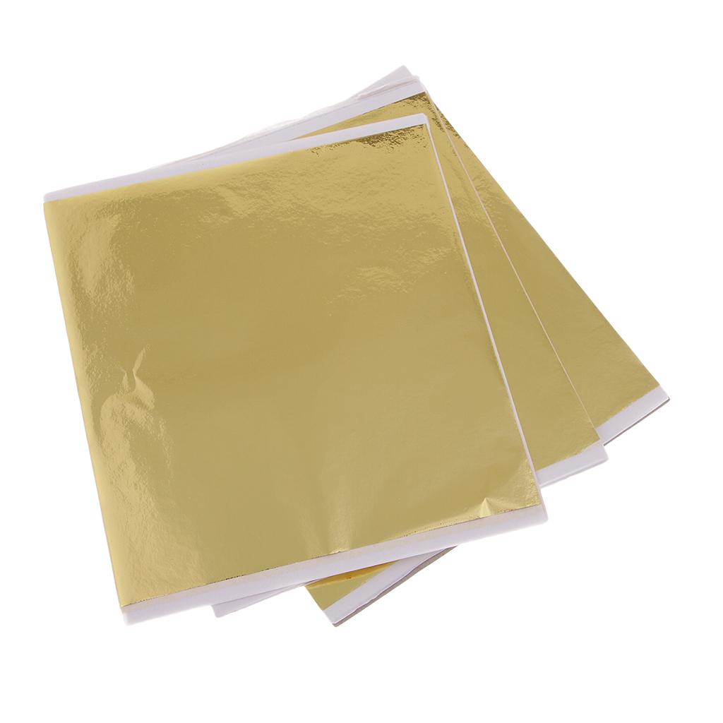 100x 14cm Gold Leaf Sheets Gil - Art Craft With Paper ulasan dan harga