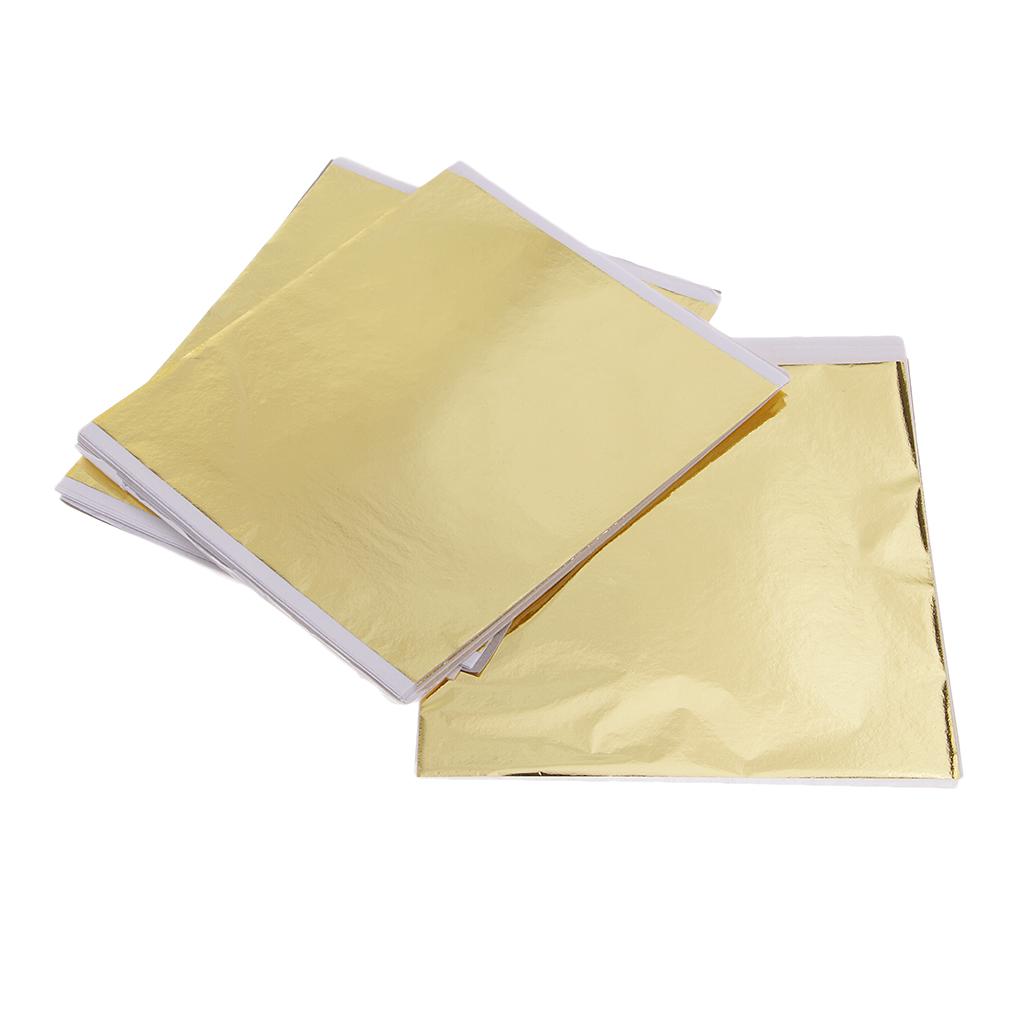 100x 14cm Gold Leaf Sheets Gil - Art Craft With Paper ulasan dan harga