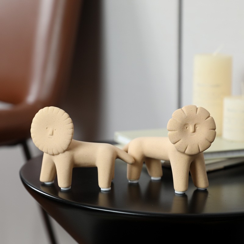 Nordic Morandi Color Animal Li - Art Craft Lion ulasan dan harga