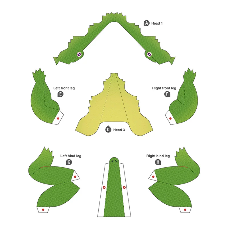 Crocodile Folding Origami Art  - Art Craft Cardboard ulasan dan harga