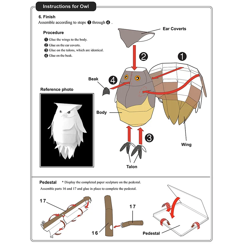 Blakiston's Fish Owls Origami  - Art Craft Cardboard ulasan dan harga