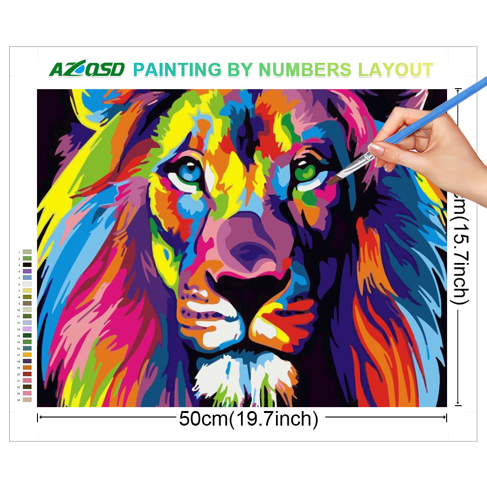 AZQSD Adult Paint By Numbers A - Art Craft Lion ulasan dan harga