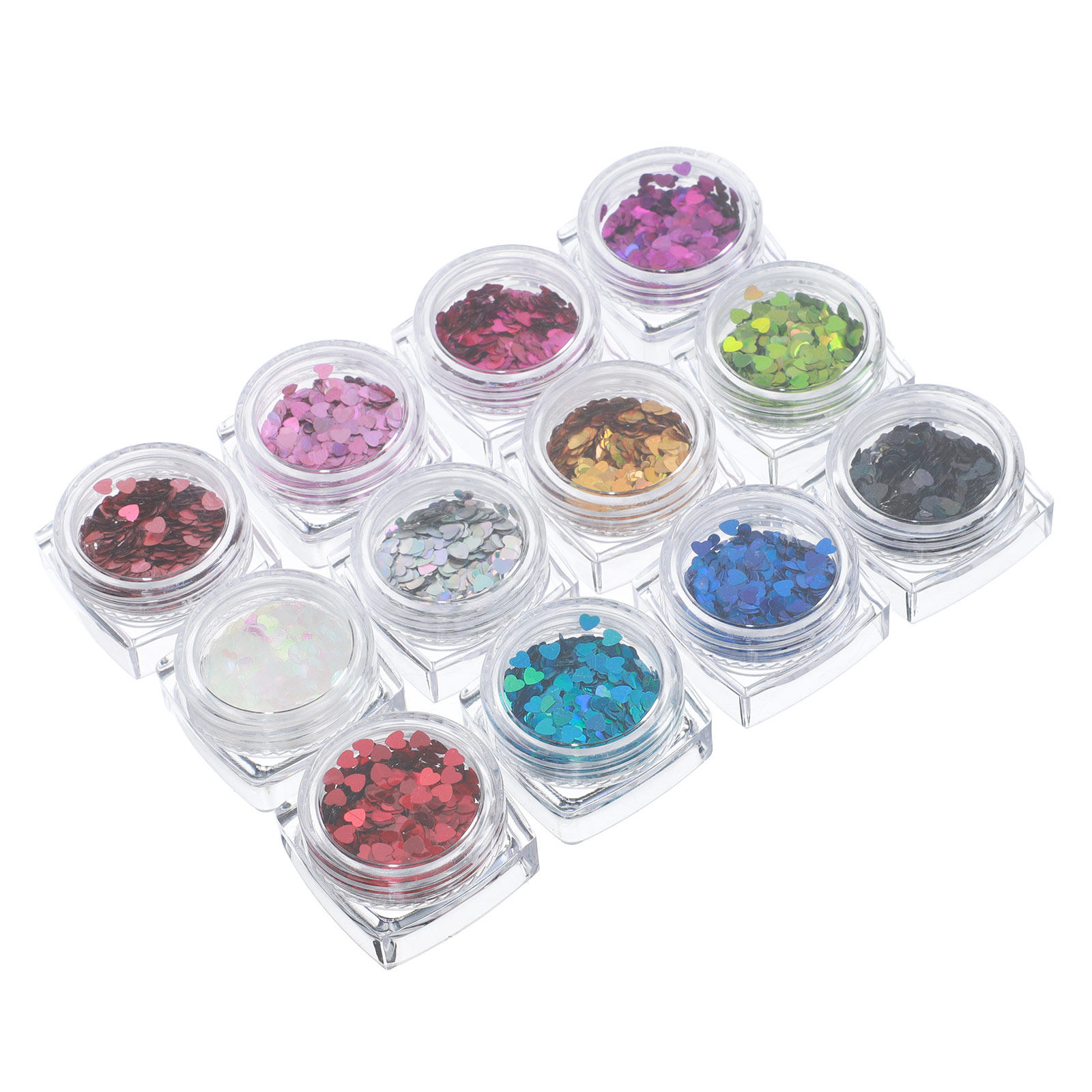1Set Shinning Heart Nail Sequi - Art And Craft Valentine ulasan dan harga