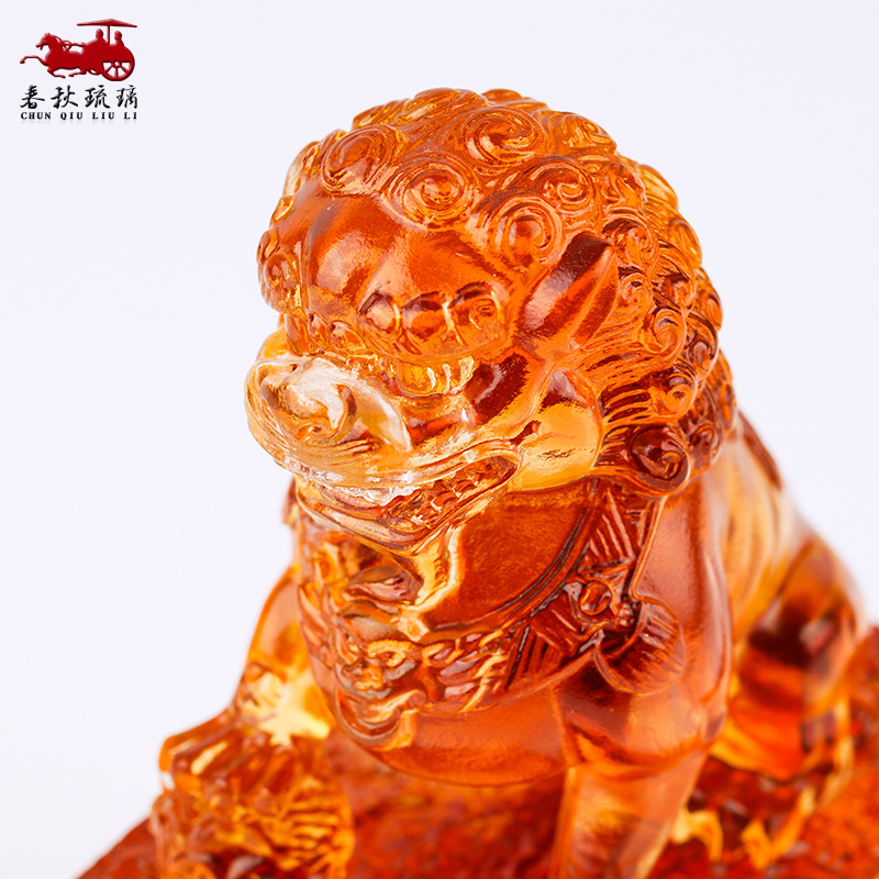 Coloured glaze lion seal ornam - Art Craft Lion ulasan dan harga