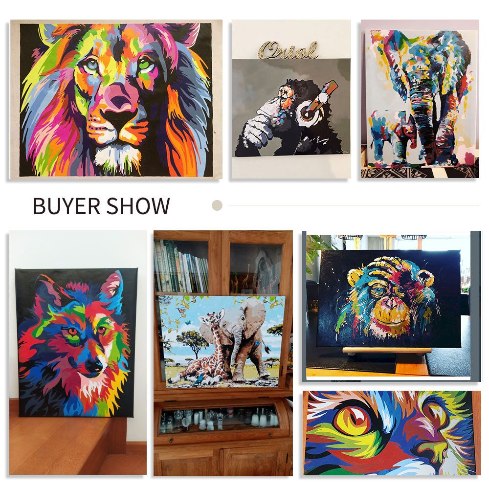 1PC frameless Paint By Numbers - Art Craft Lion ulasan dan harga