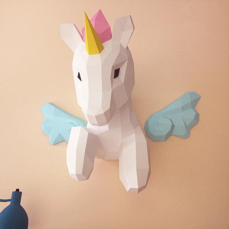 Rainbow Unicorn Animal Wall De - Art Craft Cardboard ulasan dan harga