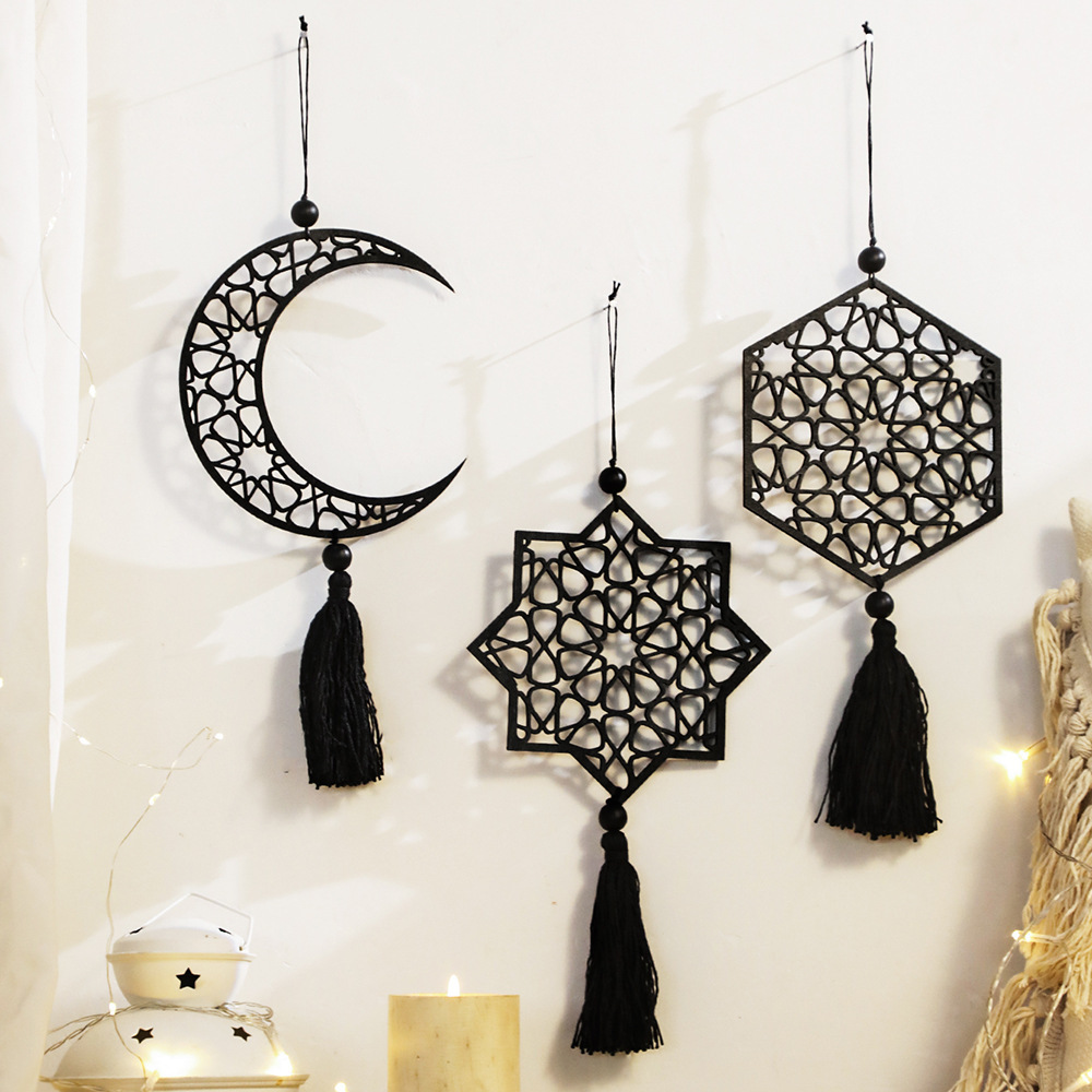 Black Star And Moon Hollow Woo - Unique Art Craft ulasan dan harga