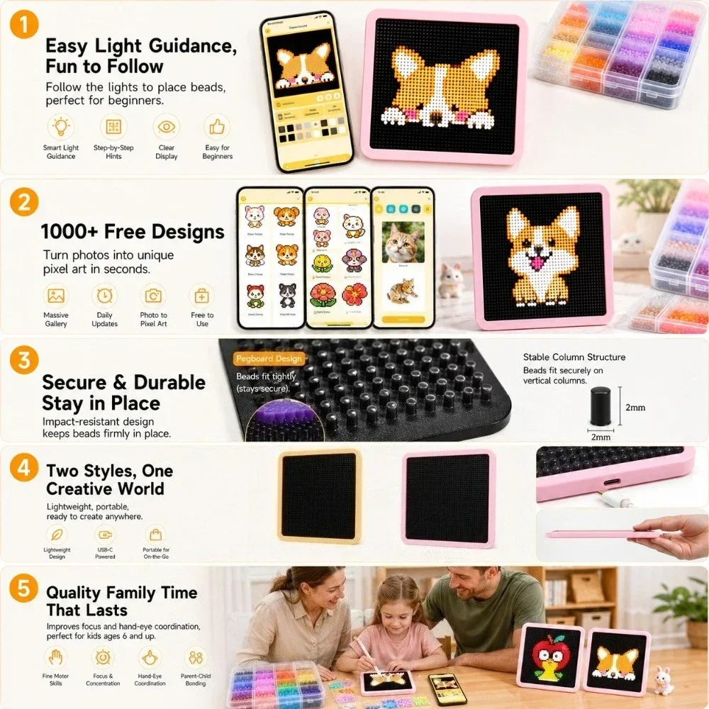 LED Smart Fuse Bead Pegboard,  - Art Craft Kit ulasan dan harga