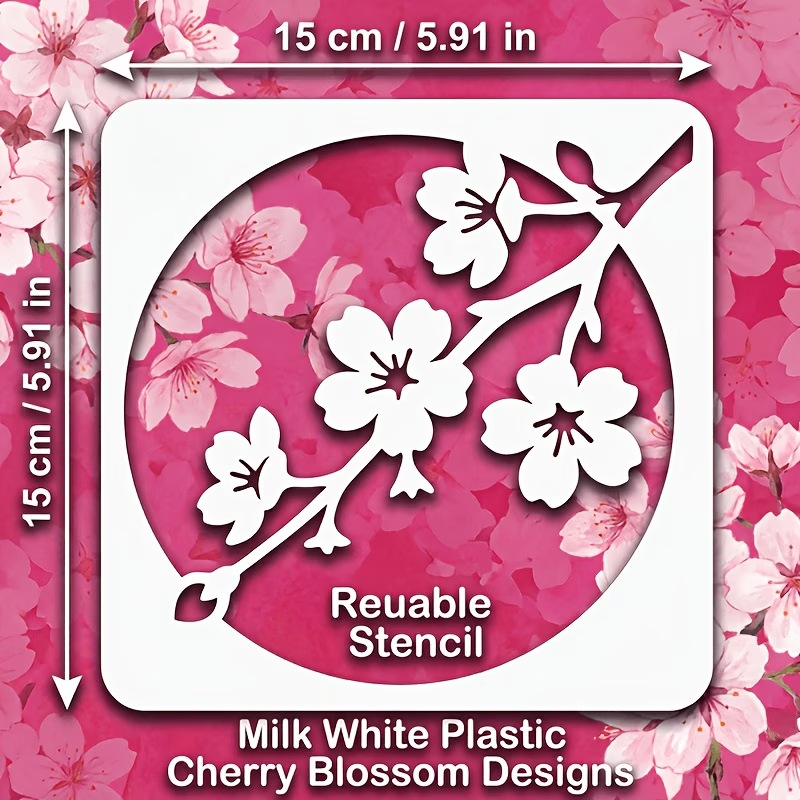 4PCS Japanese Cherry Blossom S - Art Craft Template ulasan dan harga