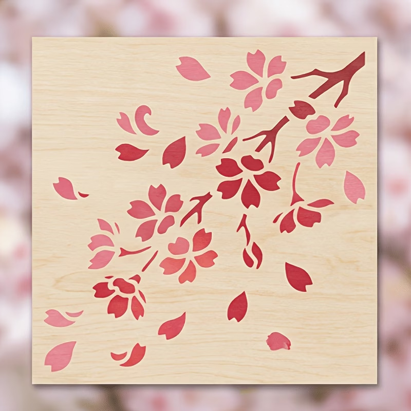 4PCS Japanese Cherry Blossom S - Art Craft Template ulasan dan harga