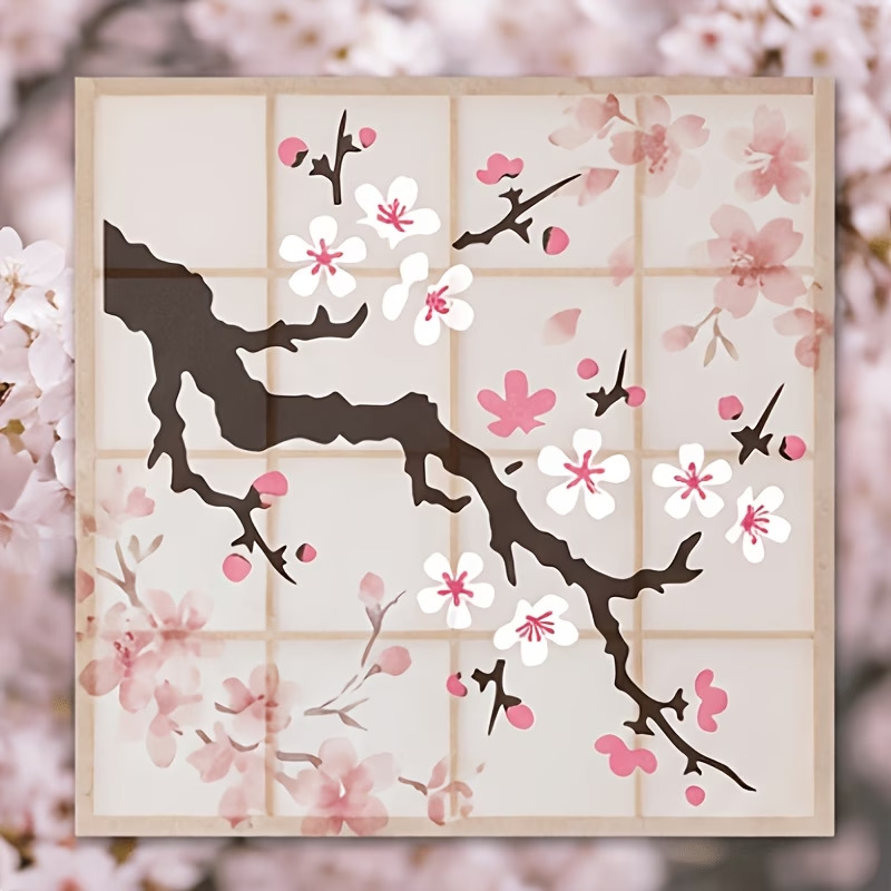 4PCS Japanese Cherry Blossom S - Art Craft Template ulasan dan harga