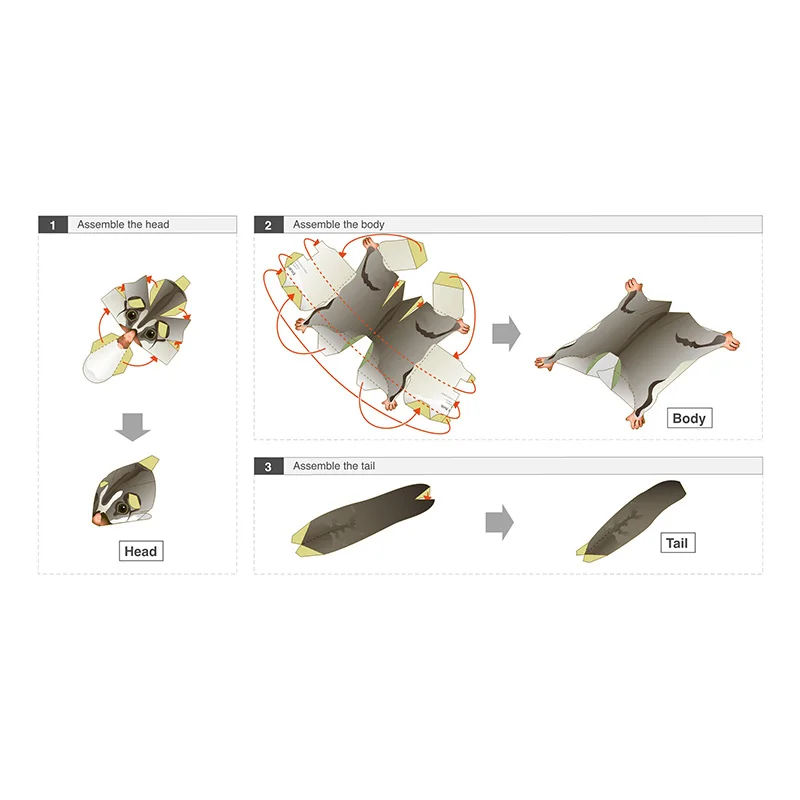 Sugar Glider Flying Mouse Hand - Art Craft Cardboard ulasan dan harga